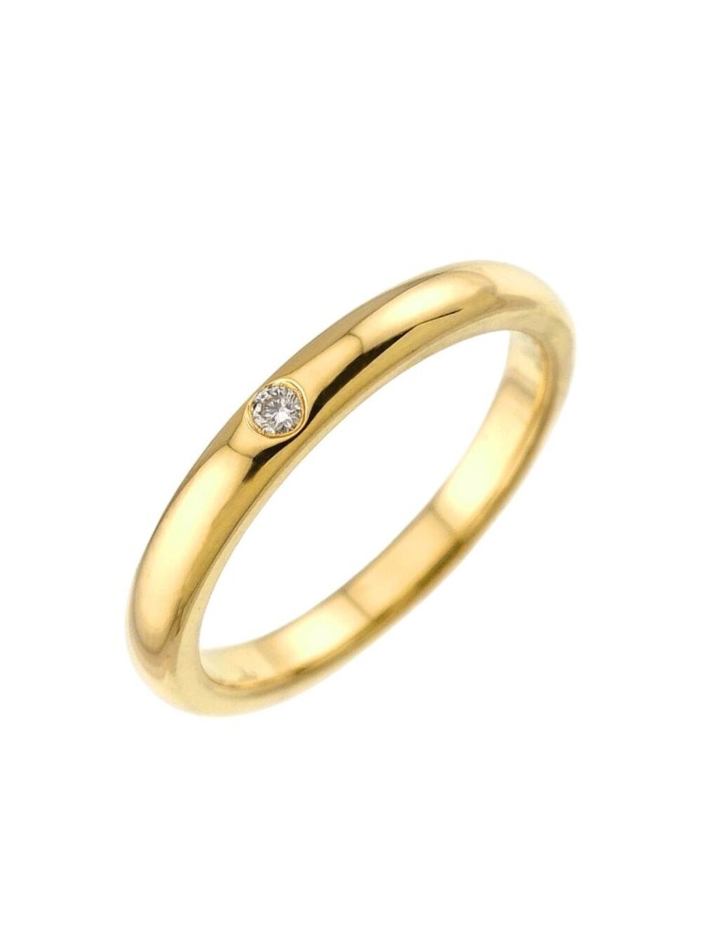 Tiffany & Co Stacking Band Diamond Ring 18K Yellow Gold